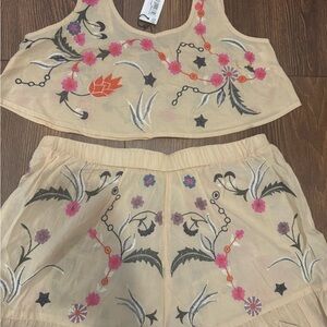 Embroidered Floral Two-Piece Set